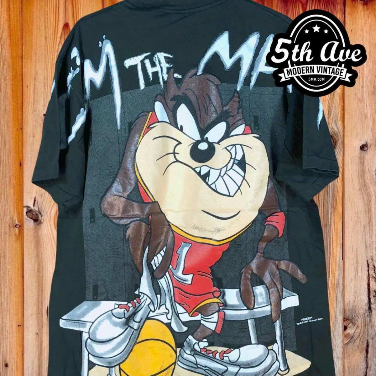 Looney Tunes Taz-Mania I'm the Man - AOP all over print New Vintage Animation T shirt