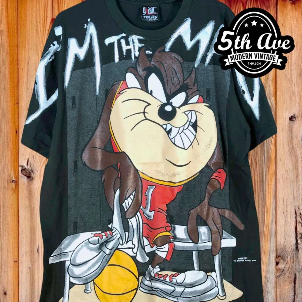 Looney Tunes Taz-Mania I'm the Man - AOP all over print New Vintage Animation T shirt