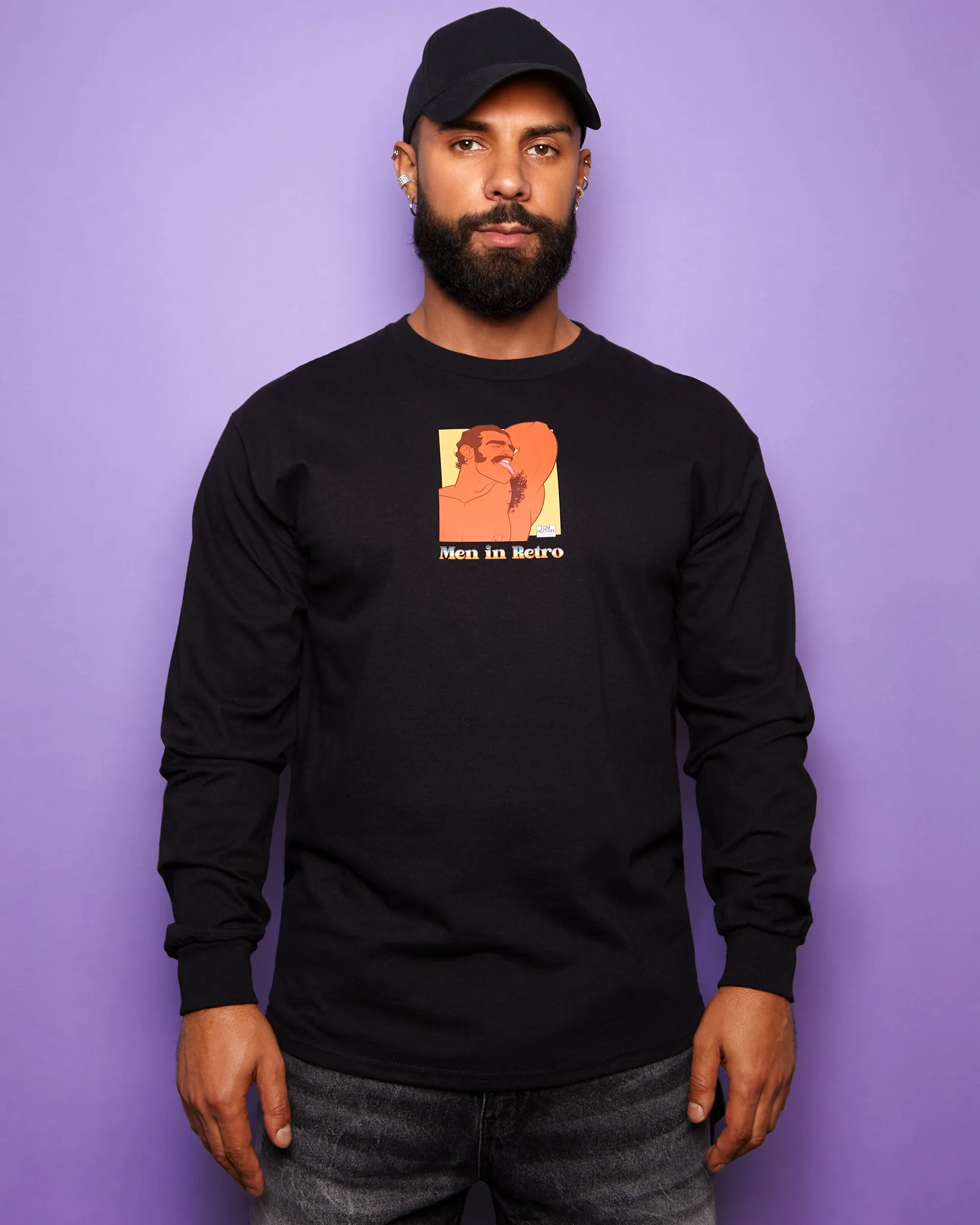 Men in Retro: Mr January - black longsleeve tshirt