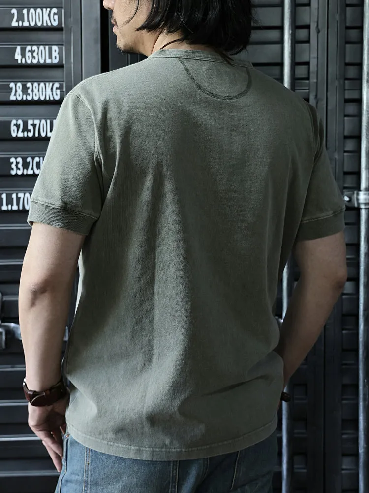 Men's Military Green Henley Shirt