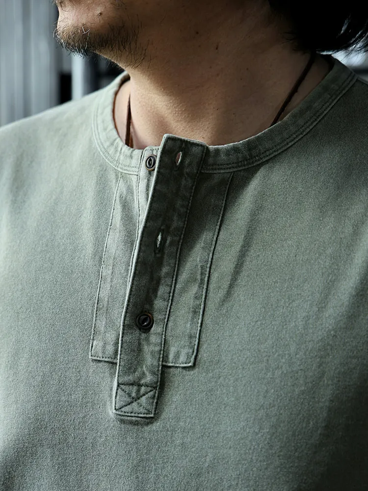 Men's Military Green Henley Shirt