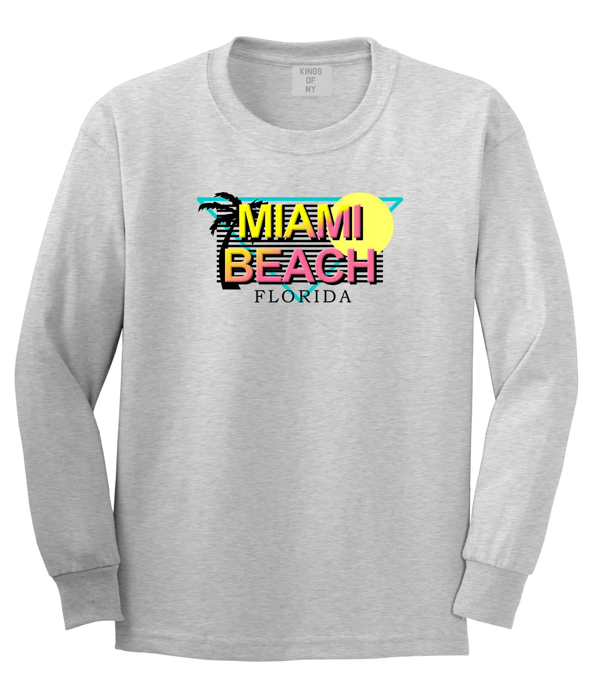 Miami Beach Retro Souvenir Mens Long Sleeve T-Shirt