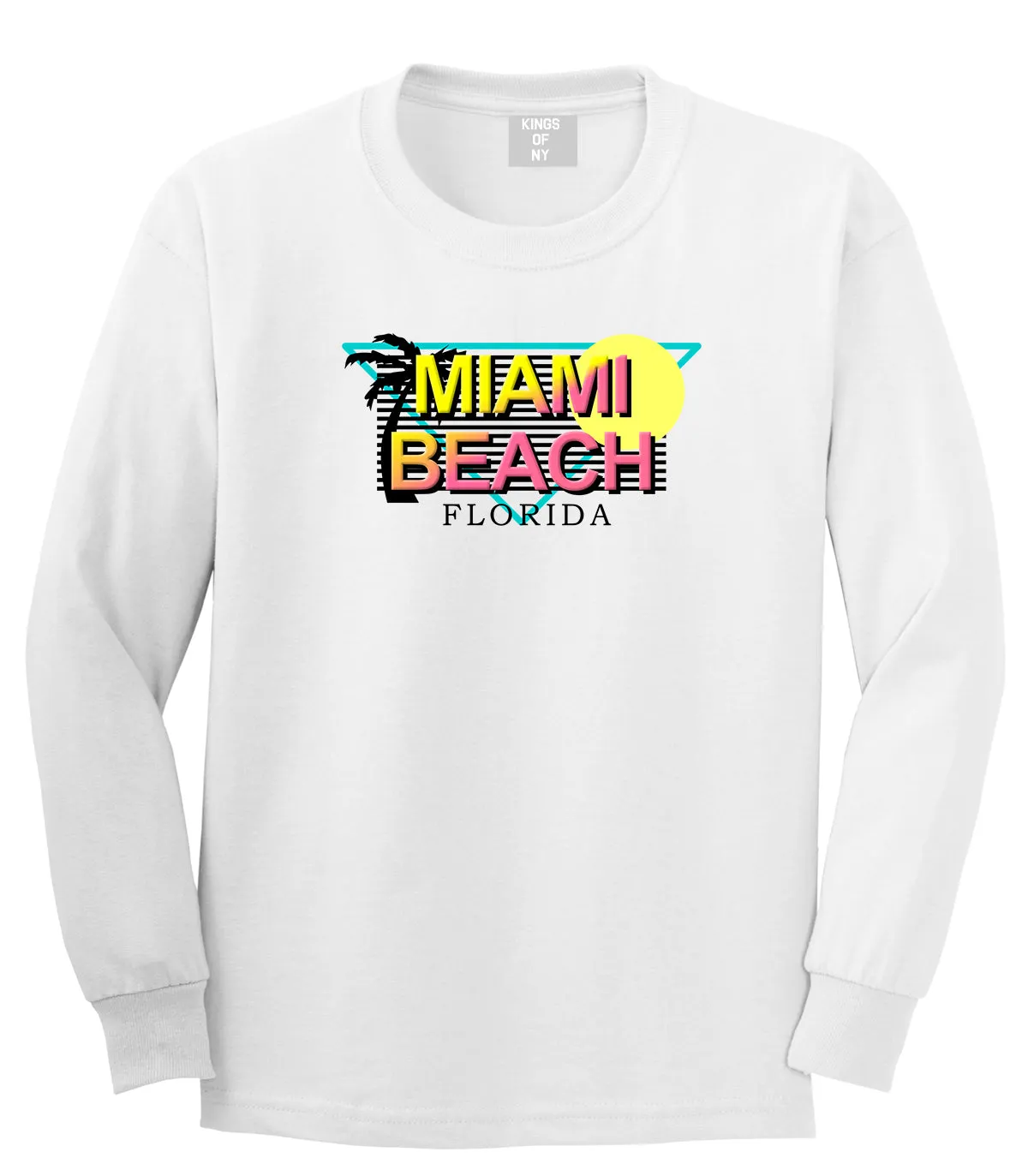 Miami Beach Retro Souvenir Mens Long Sleeve T-Shirt