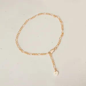 Morgan Anklet • Figaro Chain With Tiny Pendant