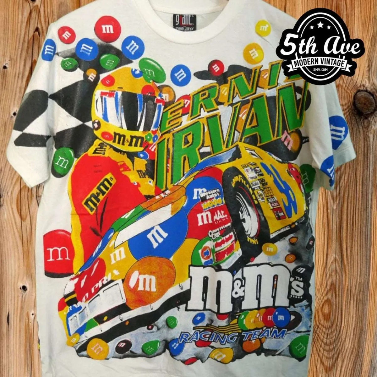 Nascar Ernie Irvan M&M's Pontiac Grand Prix - AOP all over print New Vintage T shirt