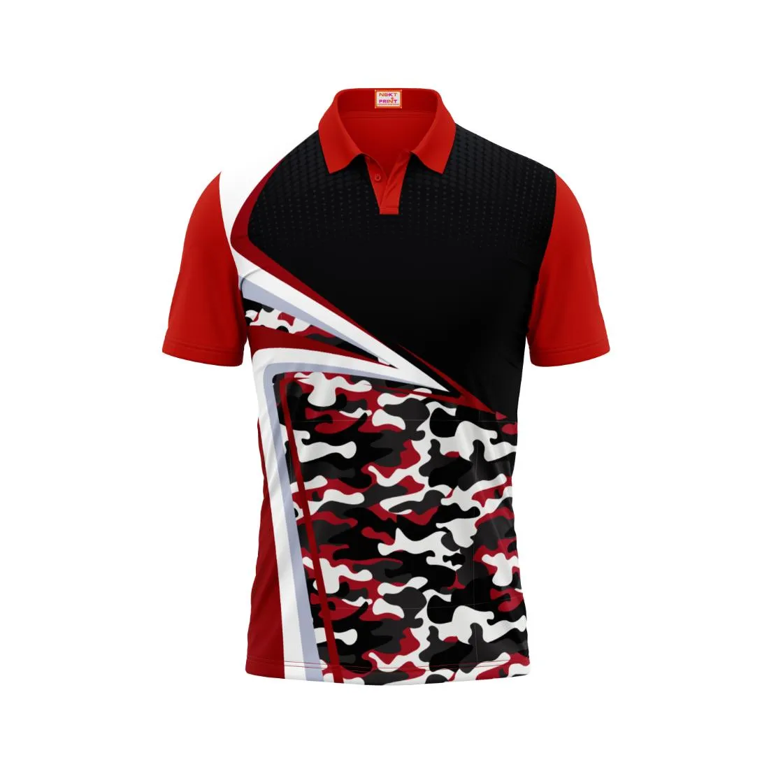 Next Print Customized Polo Neck Red Jersey NPTS66