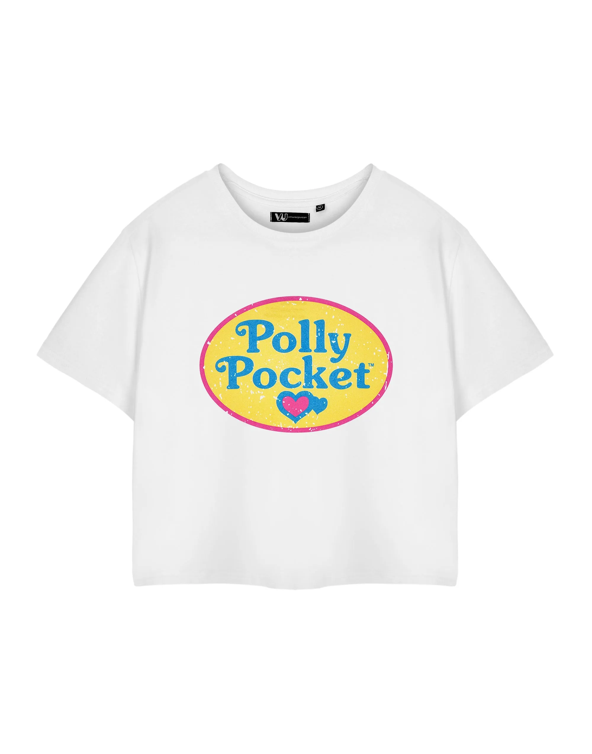 Polly Pocket Retro Logo White Cropped T-Shirt