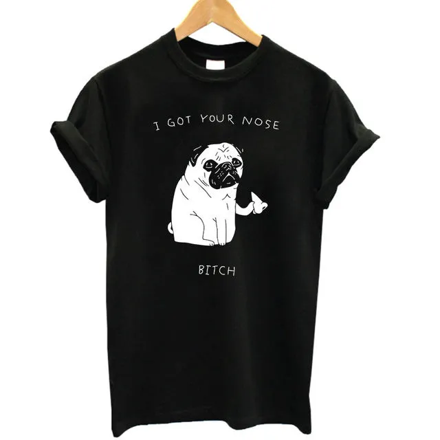 Pug Life Printed Casual Tees