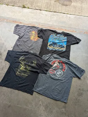 Racing Motorbike Mixed Print T Shirt tees