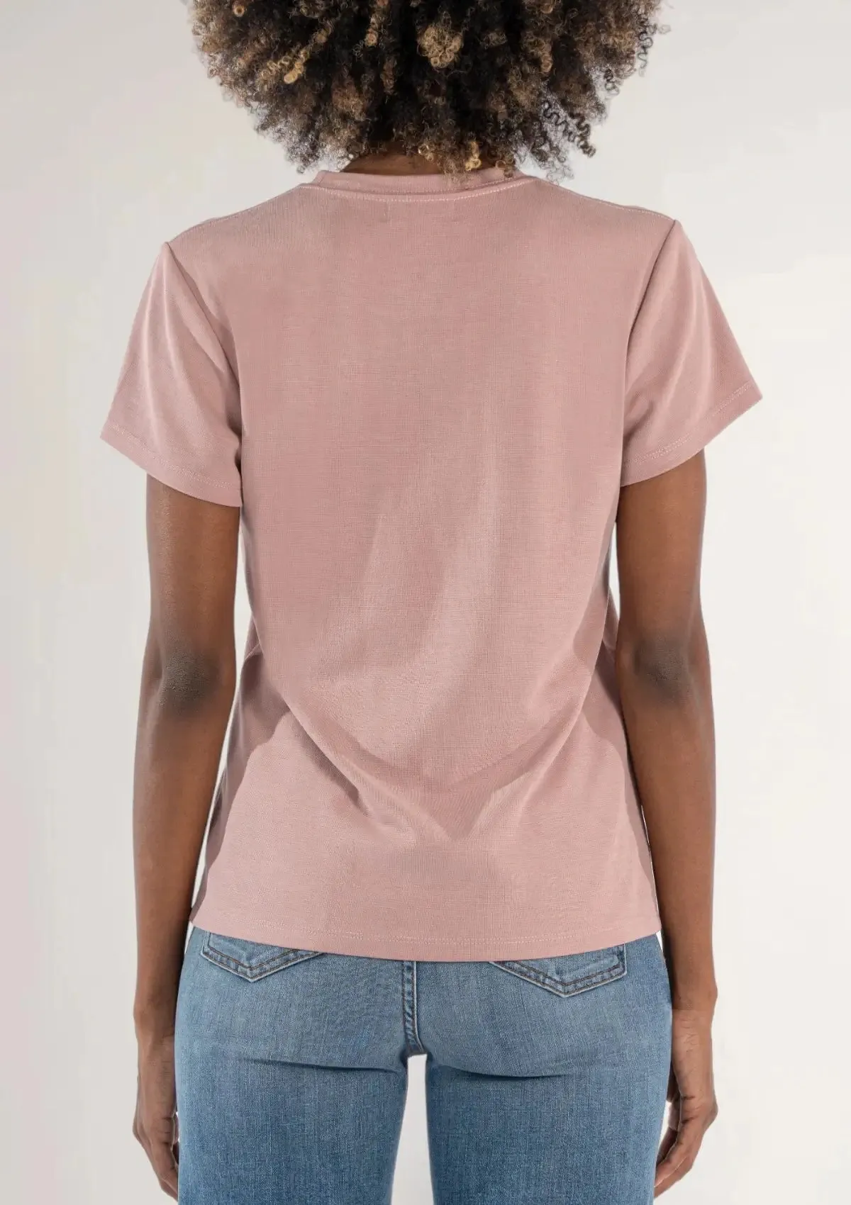 Remington Scoop Neck Short Sleeve Top - Mauve Rose