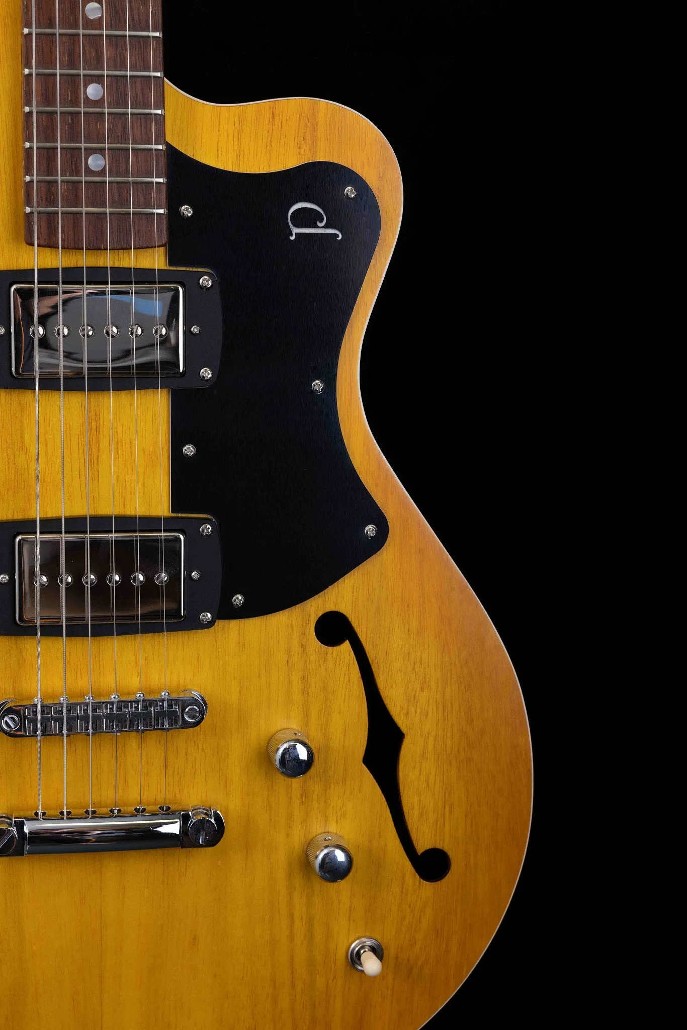 Vintage Yellow SH90-VY Semi-Hollow Electric Guitar - High Performance, Classic Style