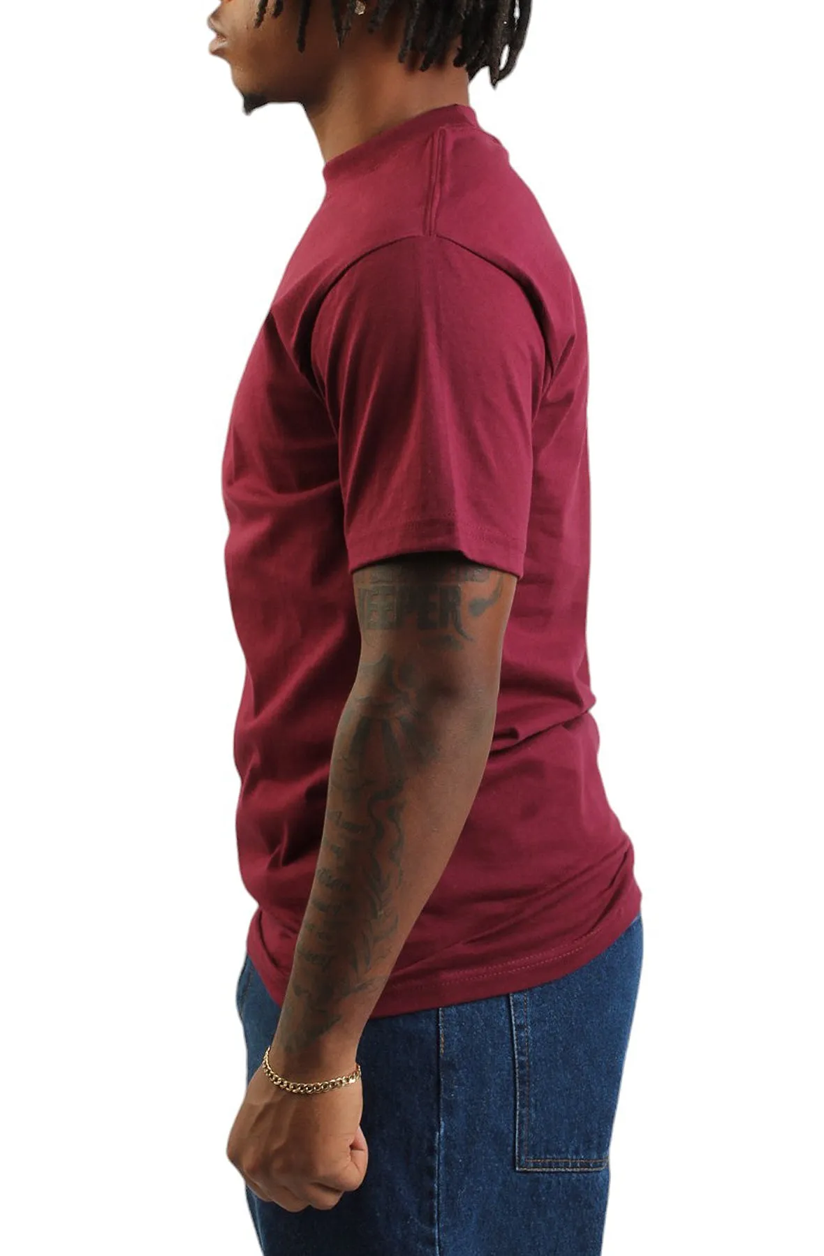 ShakaWear 7.5oz Max Heavyweight S/S Burgundy | MLTD.com