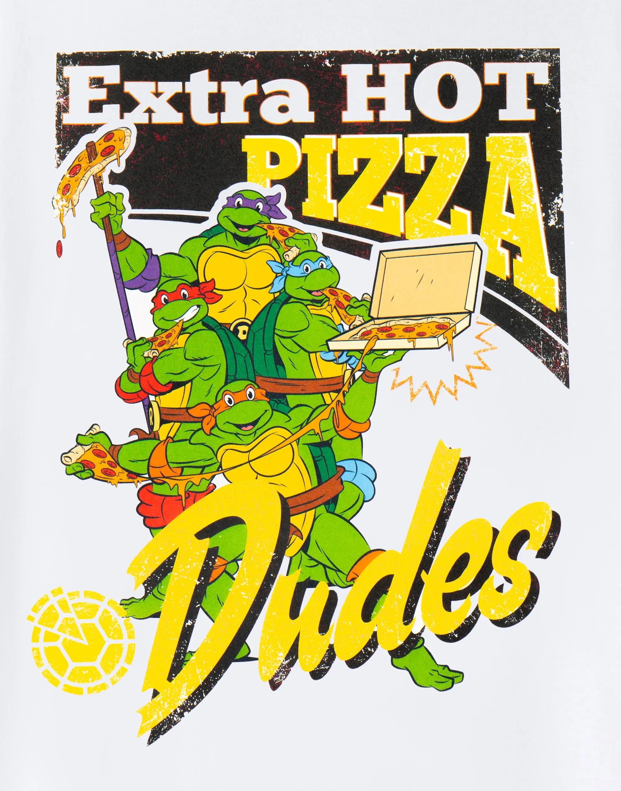 Teenage Mutant Ninja Turtles Pizza Dudes Mens White Short Sleeved T-Shirt