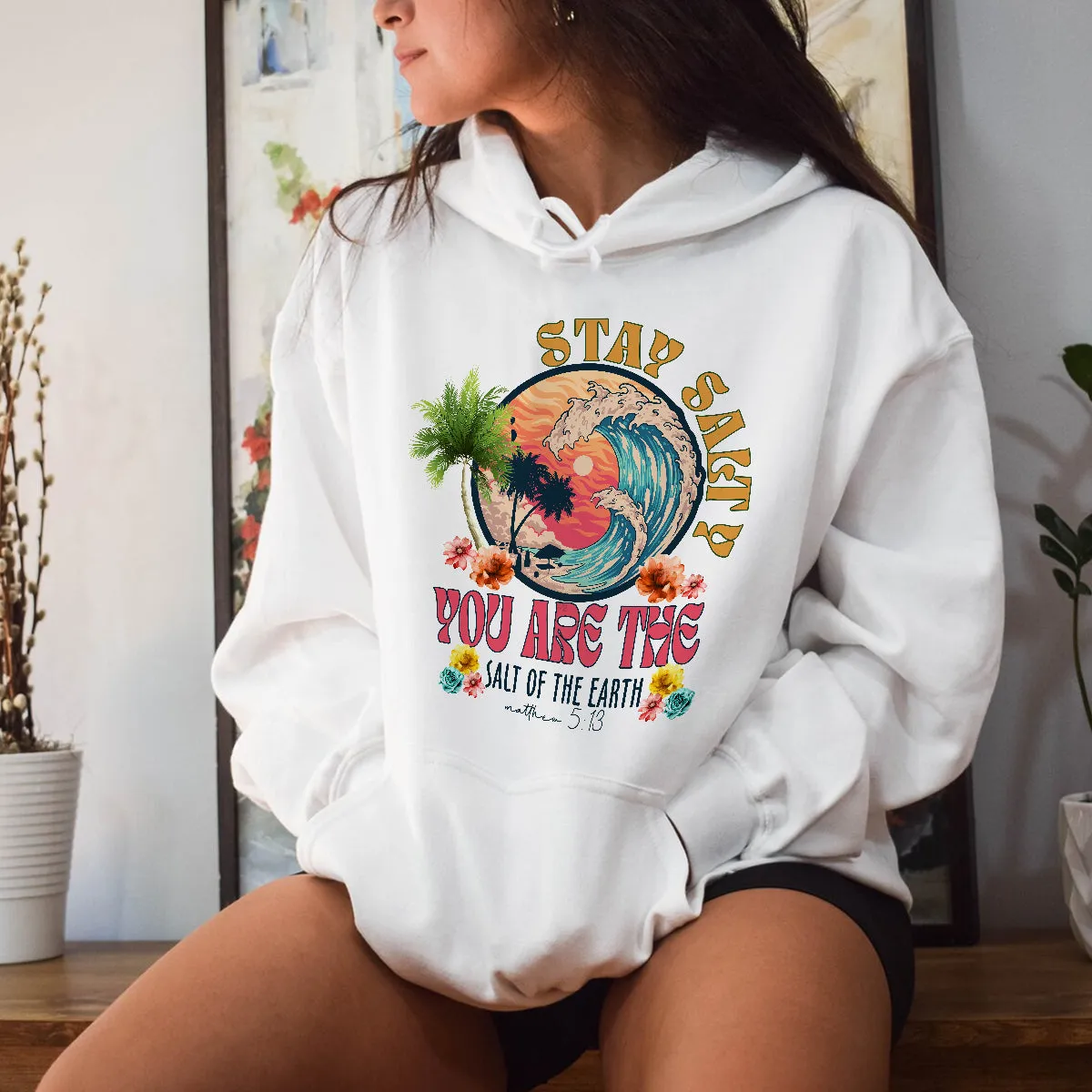 Teesdily | Stay Salty You Are The Salt Of The Earth Shirt, Matthew 5 13 Bible Verse Shirt, Vintage 90S Style Unisex Tshirt Hoodie Sweatshirt Mug