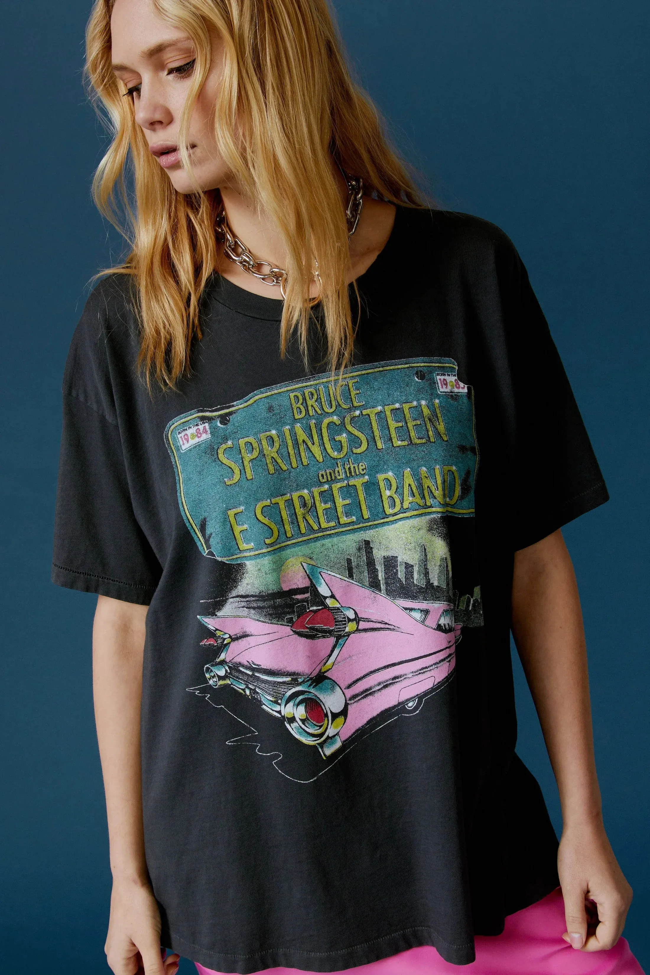 The Bruce Springsteen Born In The USA Merch Tee by Daydreamer - Vintage Black