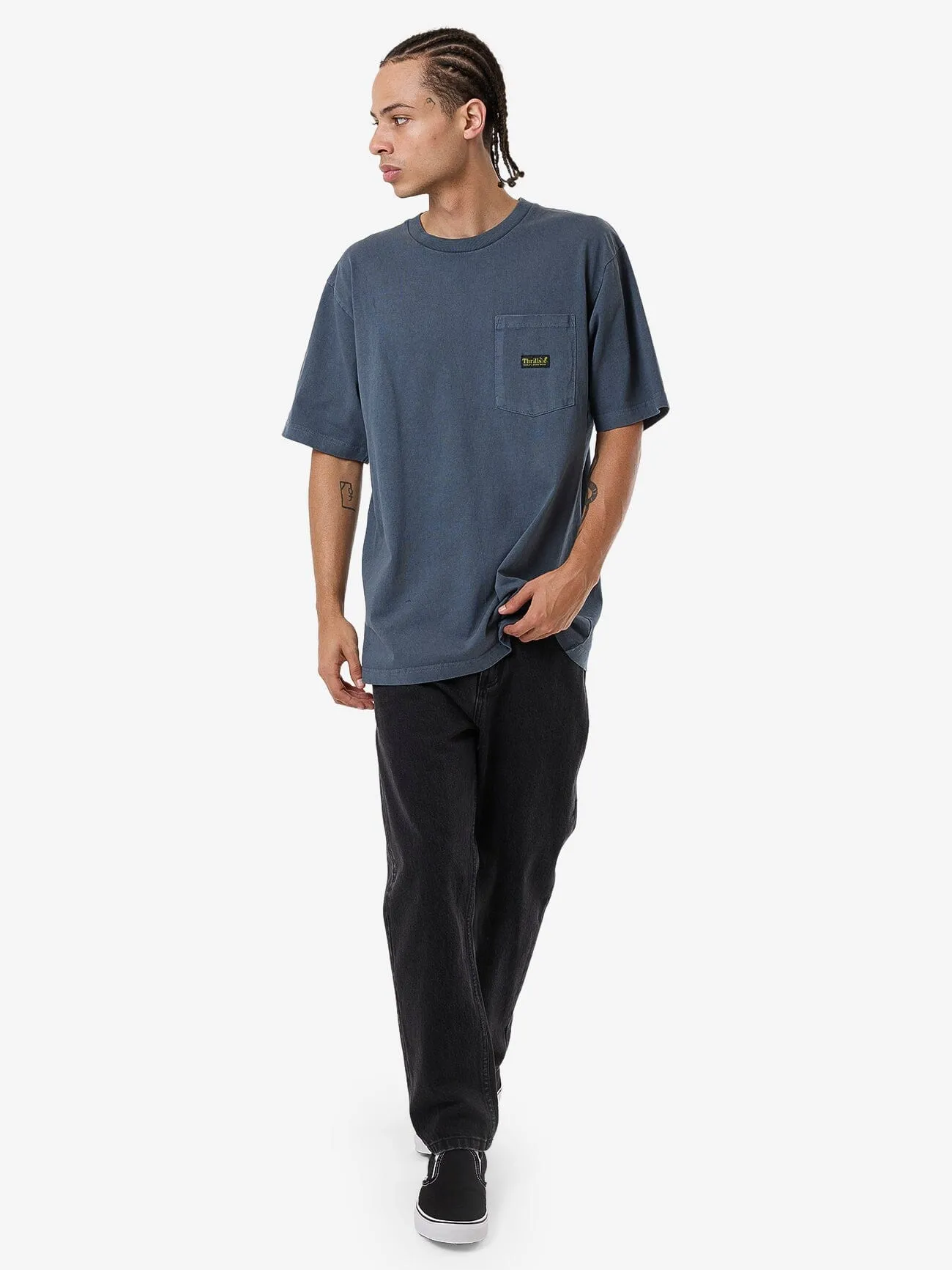 Thrills Union Oversize Fit Pocket Tee - Light Petrol