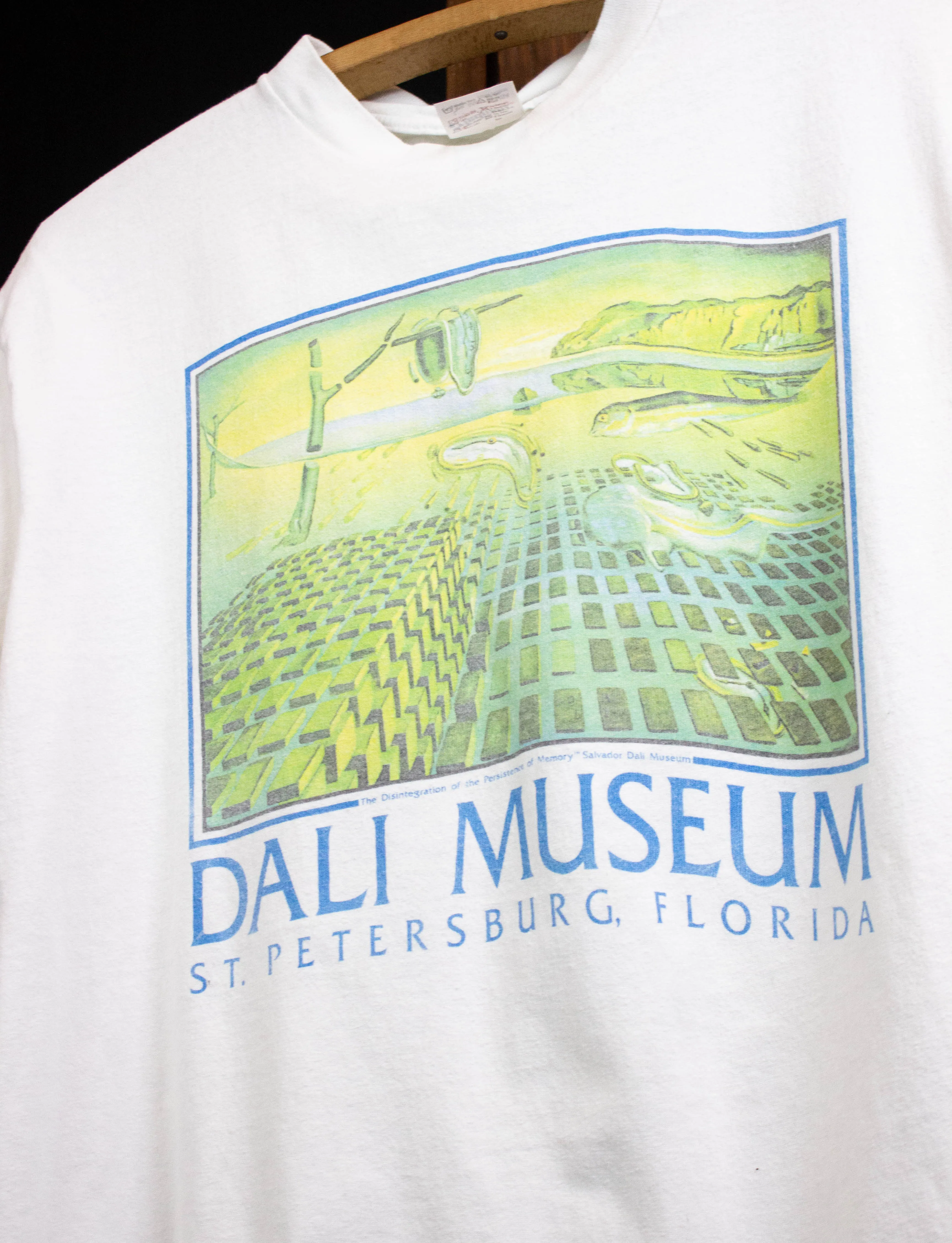 Vintage 90s Salvador Dali The Disintegration of the Persistence of Memory Dali Museum Graphic Art T Shirt White Large