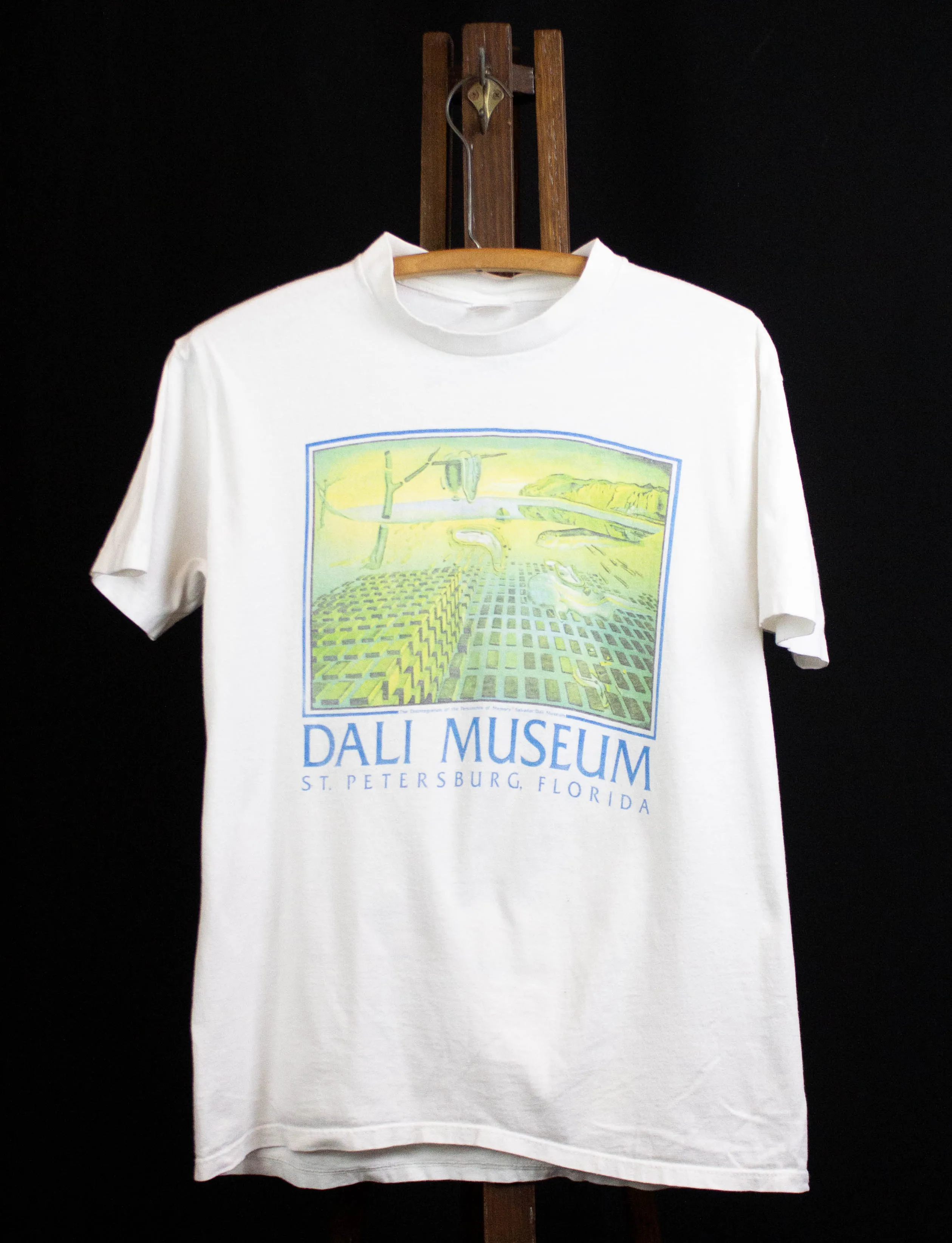 Vintage 90s Salvador Dali The Disintegration of the Persistence of Memory Dali Museum Graphic Art T Shirt White Large