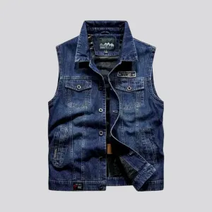 Vintage casual men's denim vest