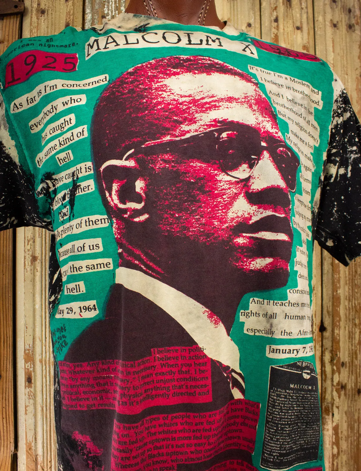 Vintage Mosquitohead Malcolm X Graphic T Shirt 1992 XL