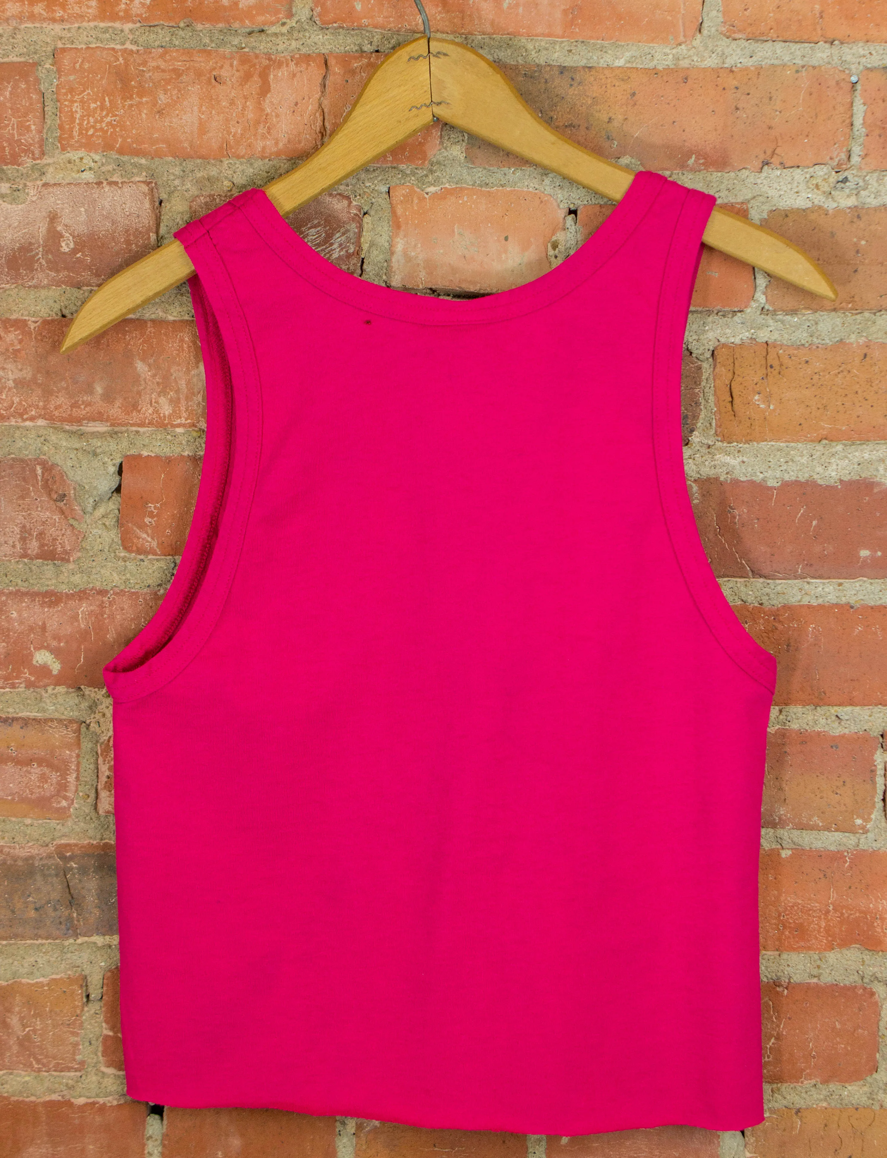 Vintage Opryland USA Cropped Graphic Tank Top 90s Puff Print Fuchsia Pink XS-Small