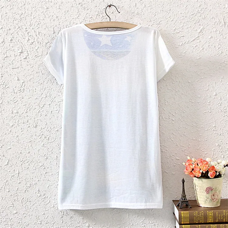 Watercolor Owl Printed Short Sleeve Tees