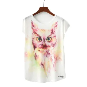 Watercolor Owl Printed Tees